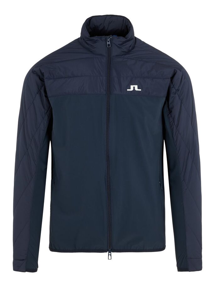 J.Lindeberg Winter Hybrid Lux Softs Jacket in Navy #GMOW00436 Waterproofs u0026  Windshirts | Golf Inc.